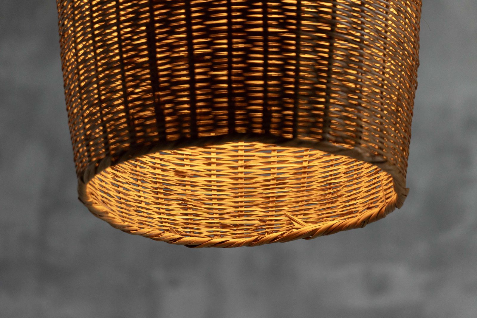 Sculptural Rattan Pendant Lamps, France, 1960s photo buy