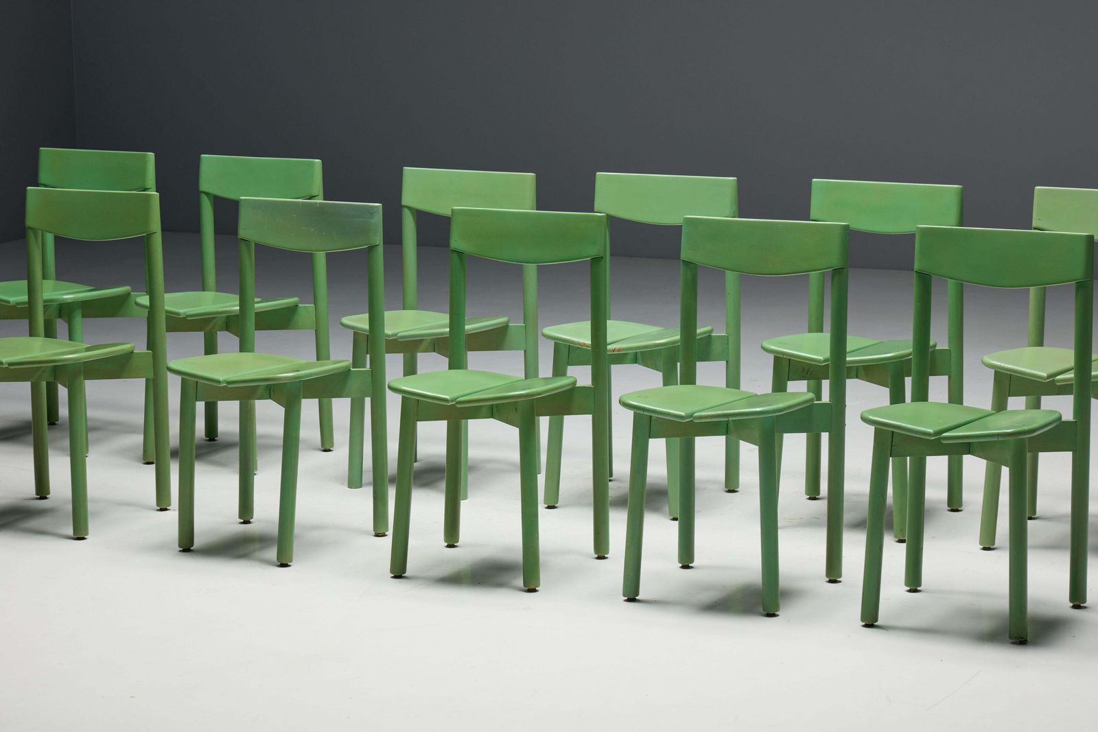 Green "Coffee Bean" Dining Chairs By Pierre Gautier Delaye, France, 1965 photo for sale