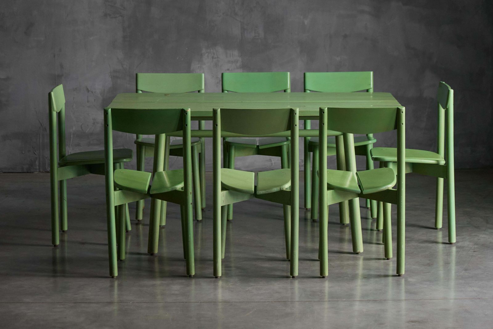 Green "Coffee Bean" Dining Set By Pierre Gautier Delaye, France, 1965 photo for sale