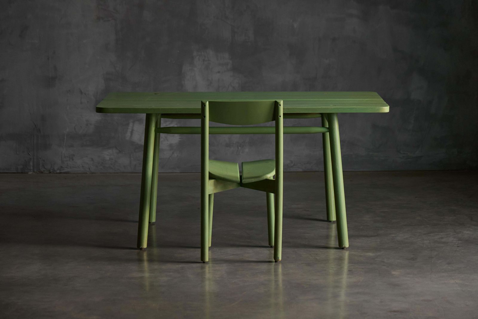 Green "Coffee Bean" Dining Set By Pierre Gautier Delaye, France, 1965 photo Furniture