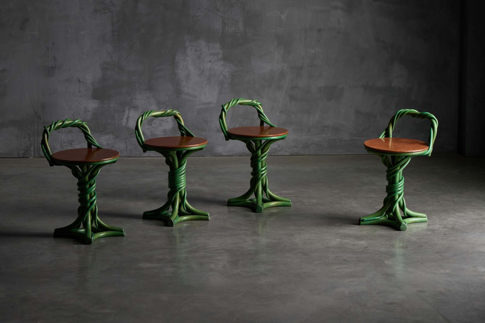 Whimsical Vine Twist Stools, France, Late 20th Century photo furniture