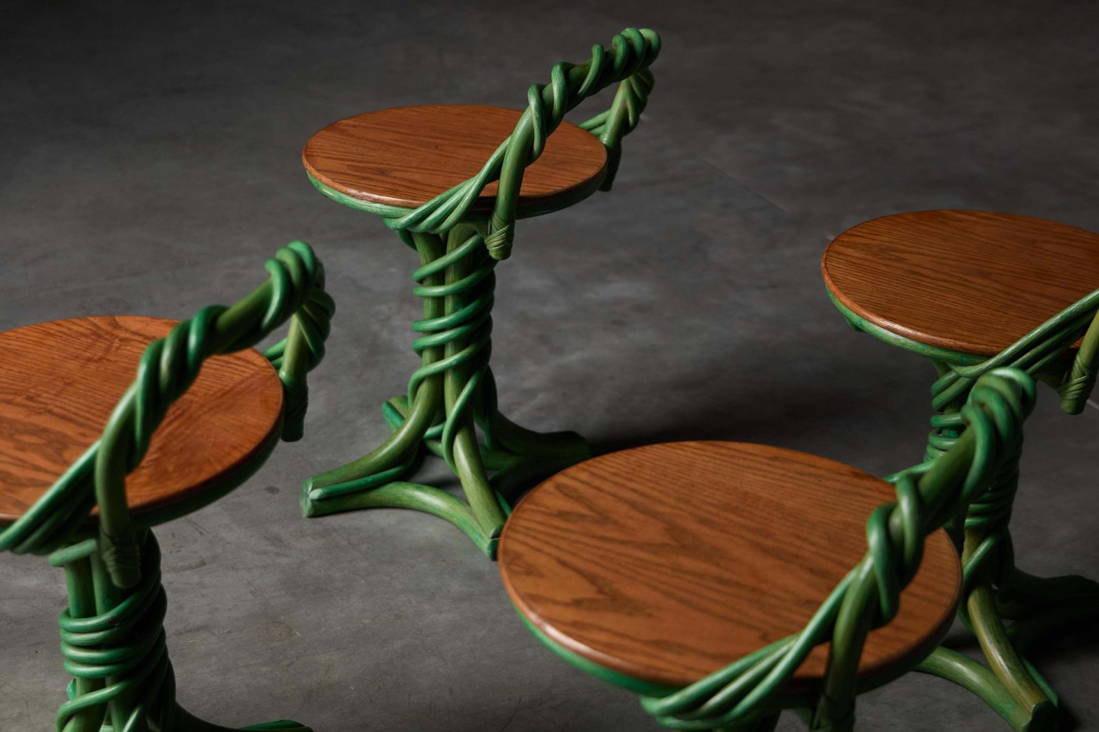 Whimsical Vine Twist Stools, France, Late 20th Century photo Furniture