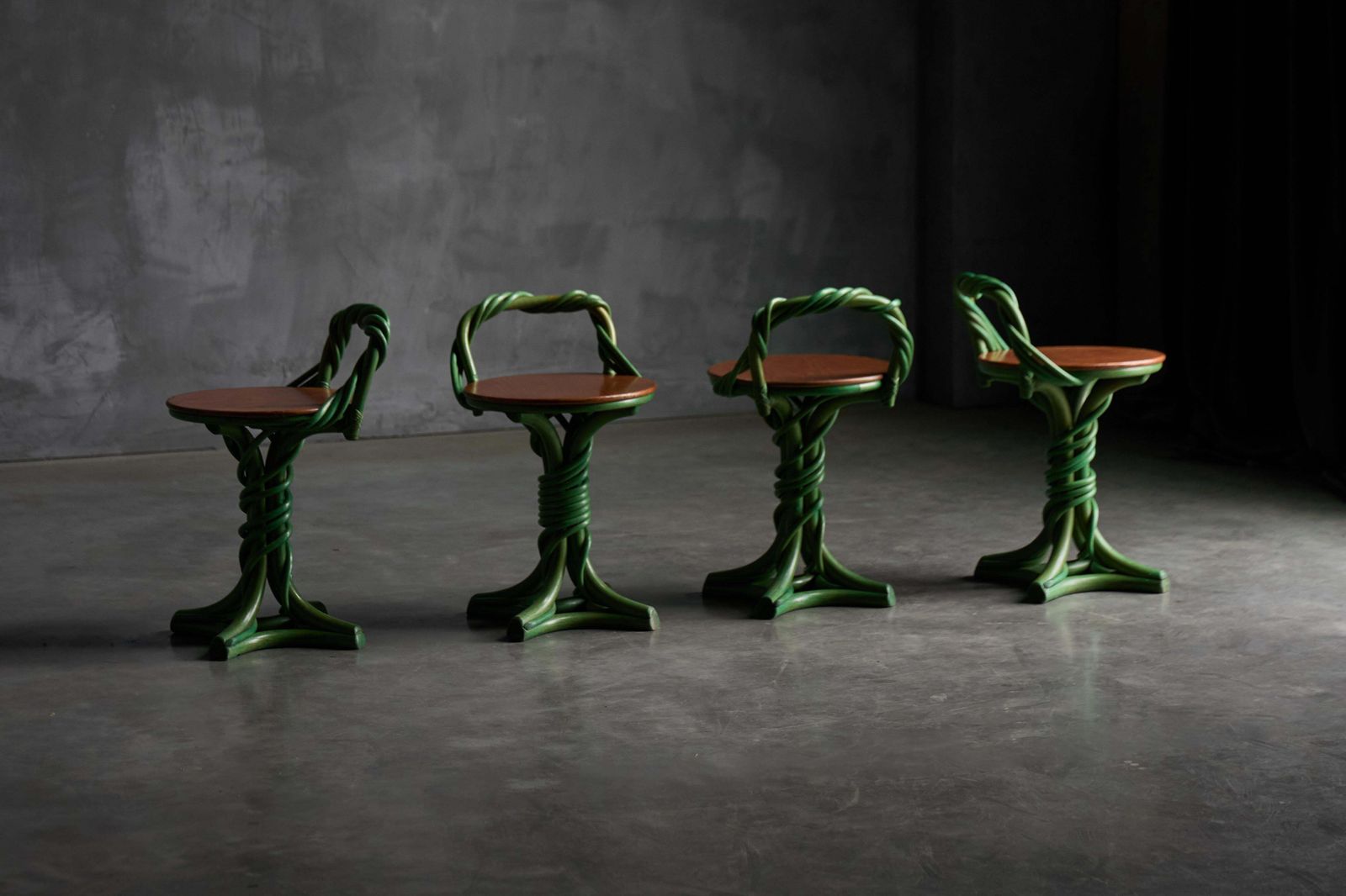 Whimsical Vine Twist Stools, France, Late 20th Century photo 1613.0