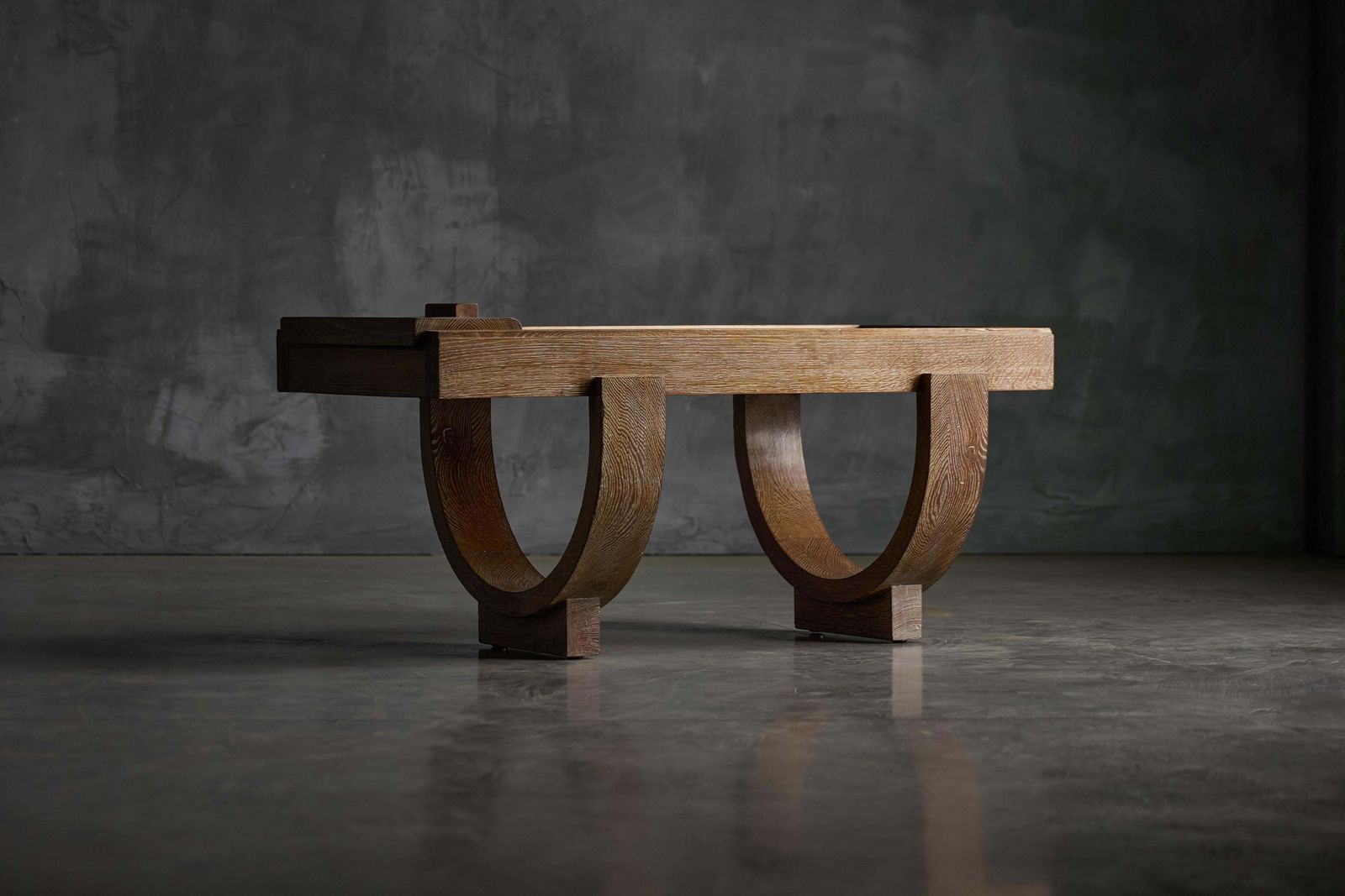 5071.0 Cerused Oak Art Deco Coffee Table, France, Mid 20th Century photo