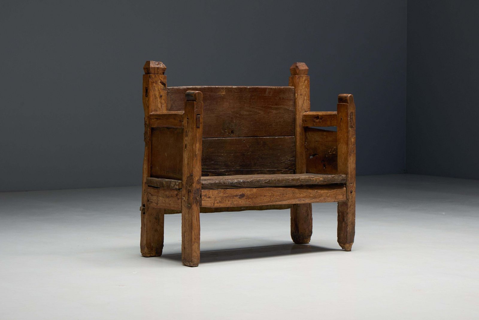 photo for sale Primitive Robust Bench, France, 19th Century