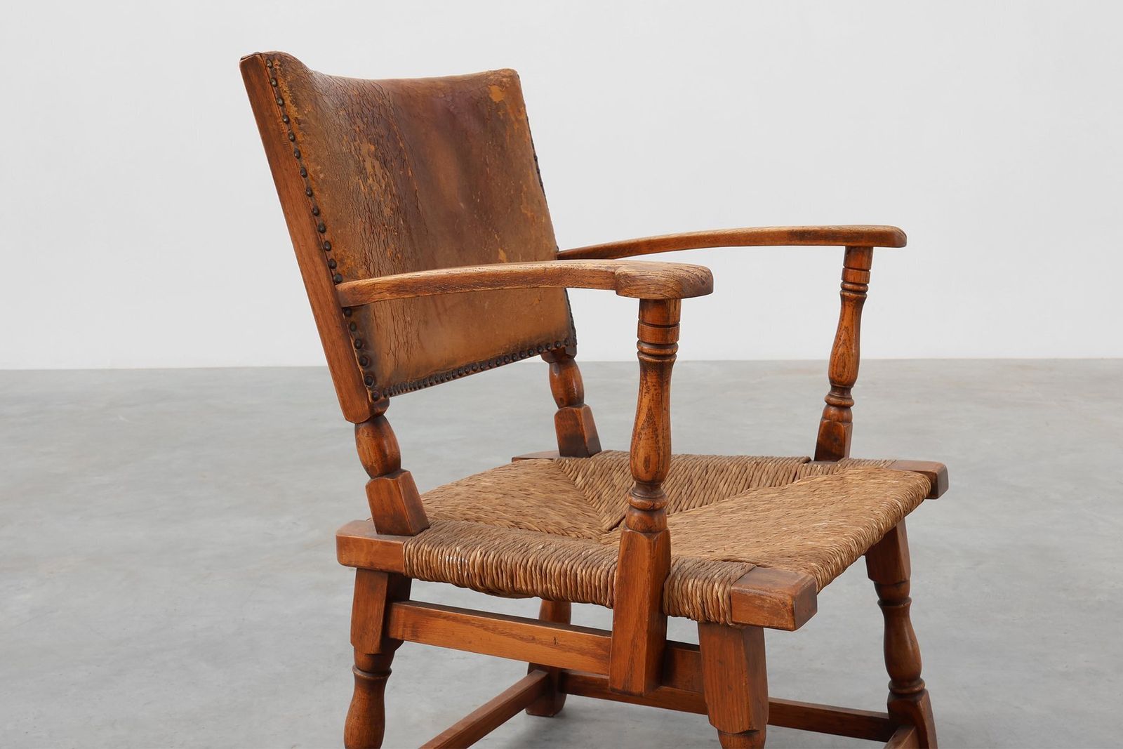 Leather And Oak Armchair By Theo Ruth For Artifort, The Netherlands, 1940s photo Furniture