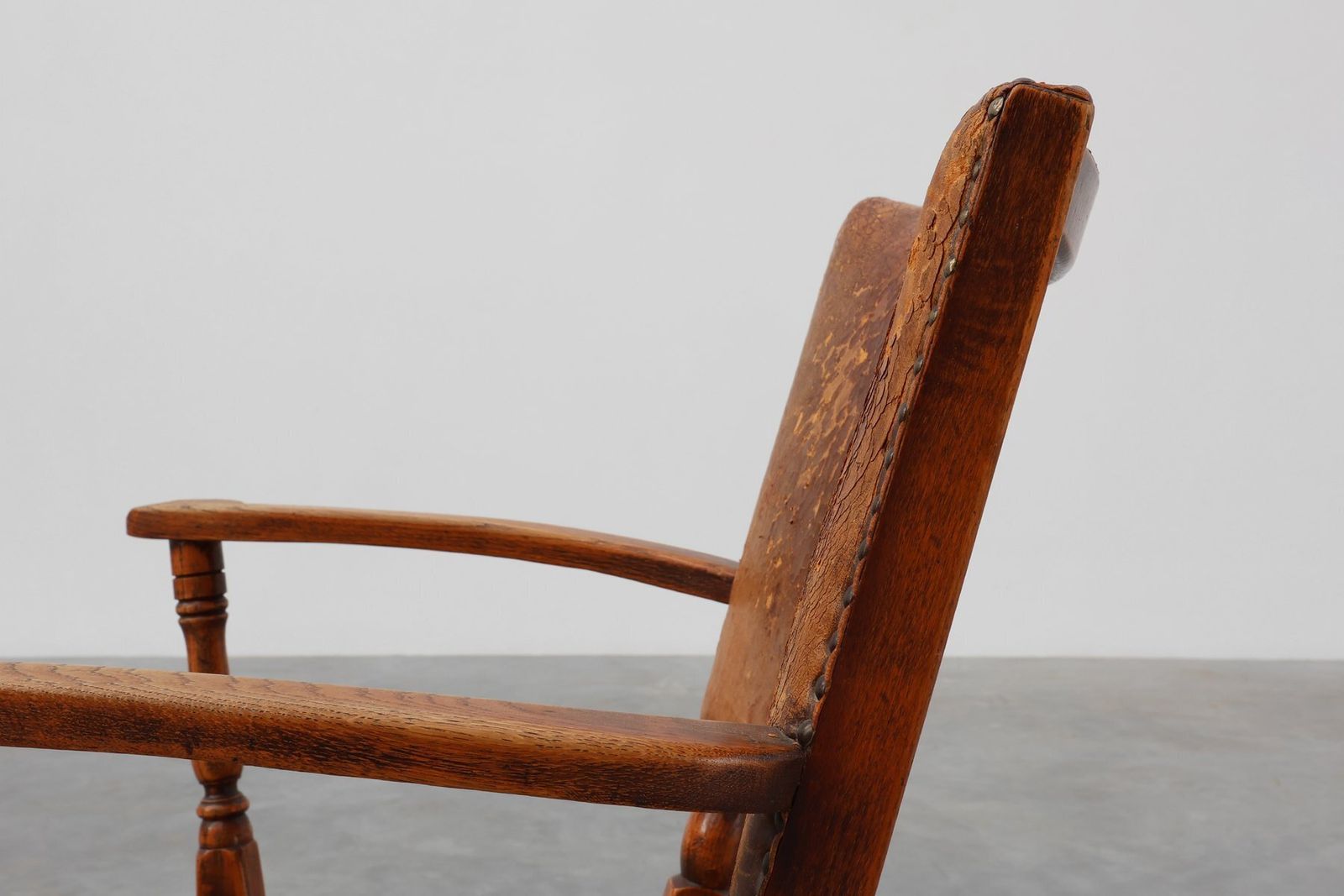 Leather And Oak Armchair By Theo Ruth For Artifort, The Netherlands, 1940s photo 2086.0