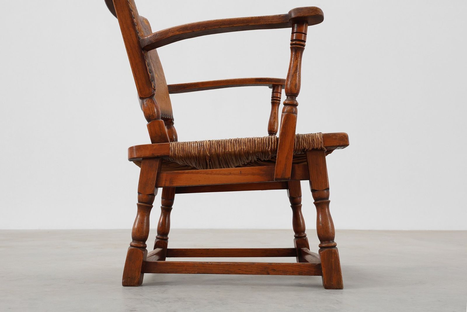 Leather And Oak Armchair By Theo Ruth For Artifort, The Netherlands, 1940s photo vinterior
