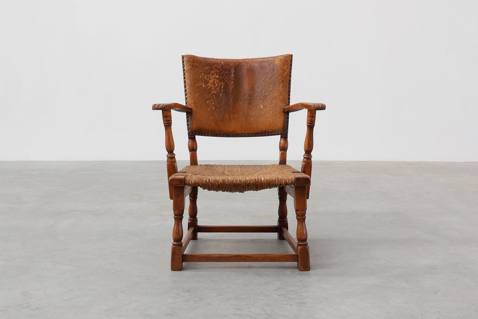 photo furniture Leather And Oak Armchair By Theo Ruth For Artifort, The Netherlands, 1940s