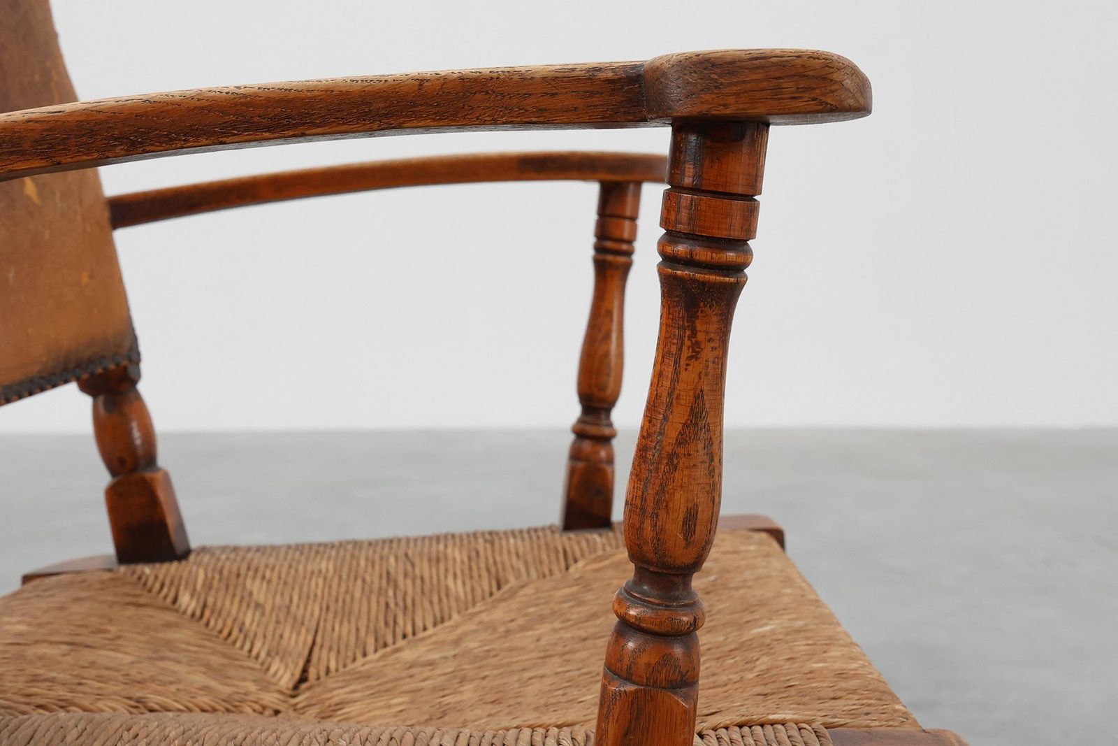 Furniture Leather And Oak Armchair By Theo Ruth For Artifort, The Netherlands, 1940s photo