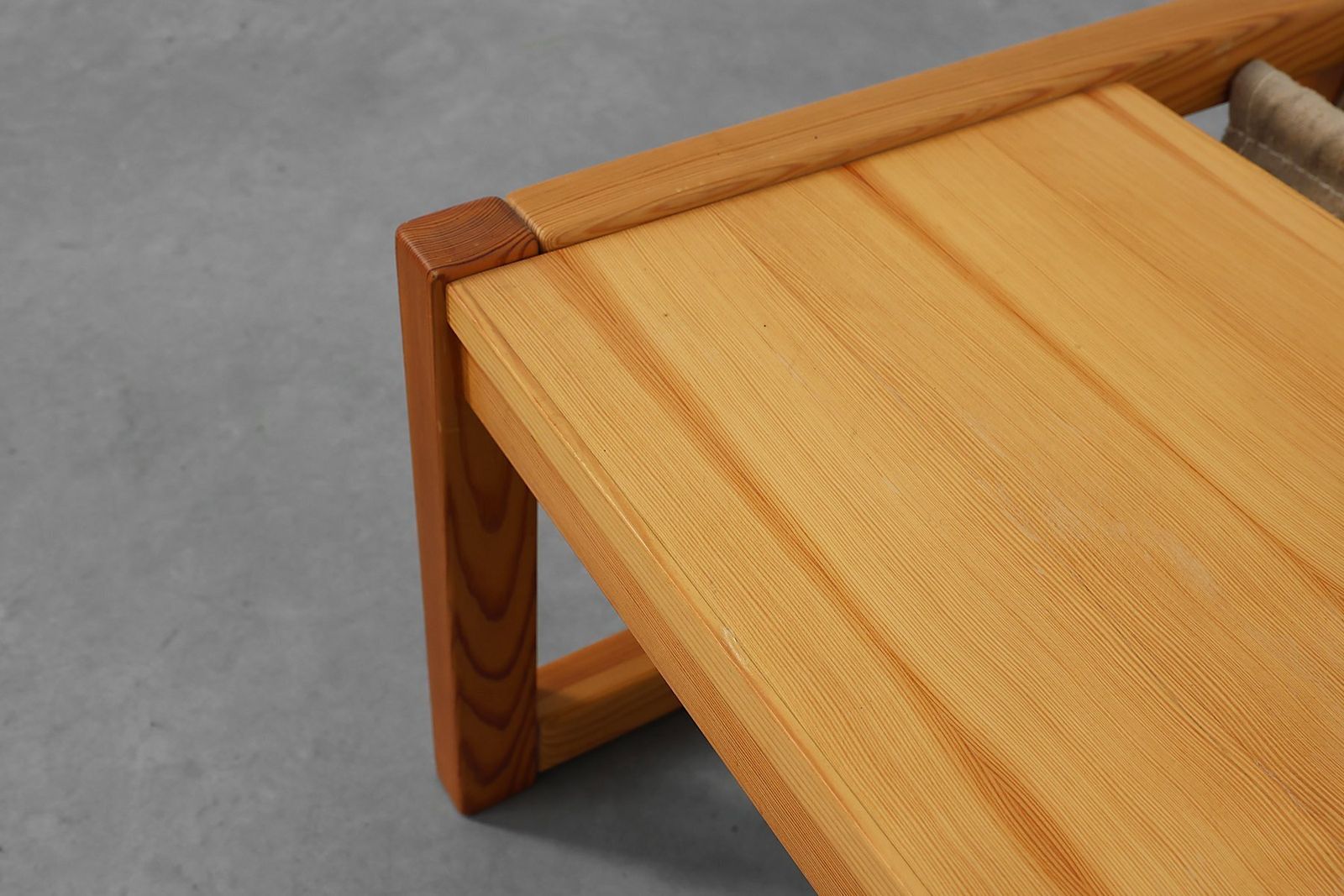 Furniture Pine And Linen Safari Series Coffee Table With Magazine Rack By Karin Möbring For Ikea, Sweden, 1970s photo