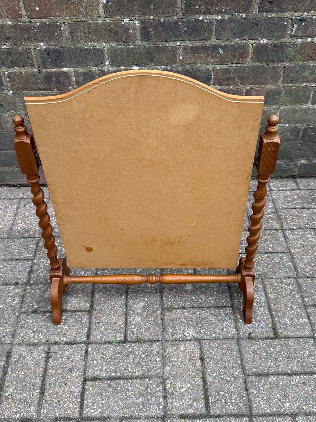 photo buy Vintage 1980s Pine Swivel Vanity Mirror – Turned Barley Twist Dressing Table Mirror – Traditional English Country Furniture   Rustic Mirror
