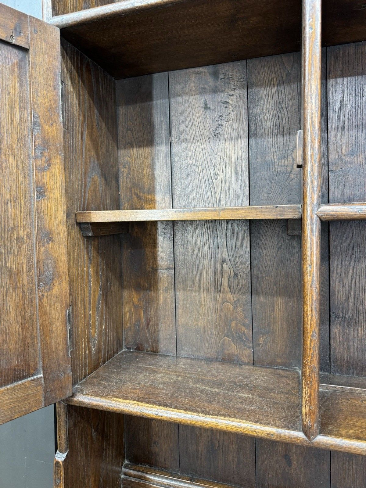 photo for sale Antique Oak Welsh Dresser – Solid English Oak Farmhouse Sideboard Display Rack