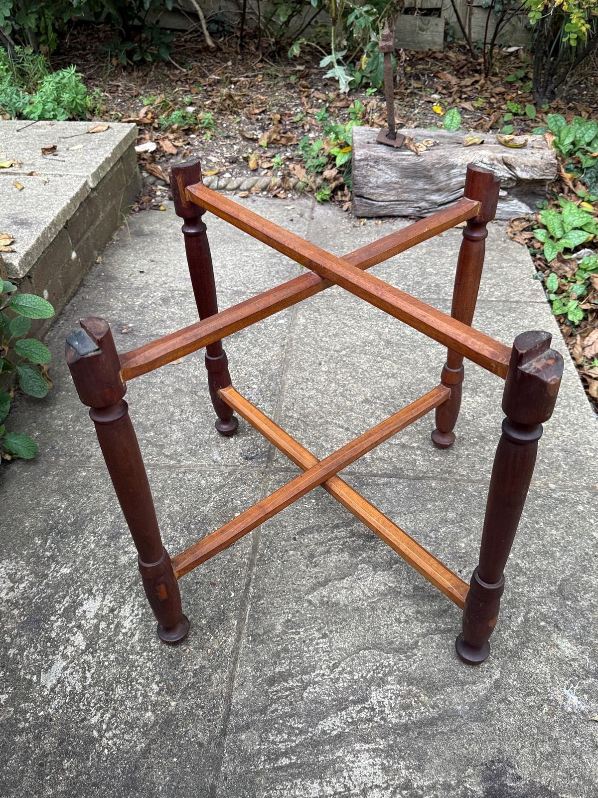 photo furniture Antique Early/Mid 1900s Anglo Indian Brass Tray Table, Benares Table, Hand Etched Brass Tabletop, Turned Wooden Base, Folding Cross Leg