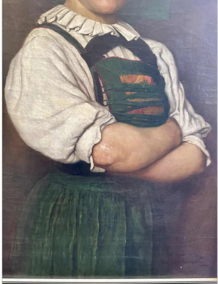 Die Sarntalerin   By Maximilian Wachsmuth   Oil Portrait Of A Tyrolean Woman photo Art