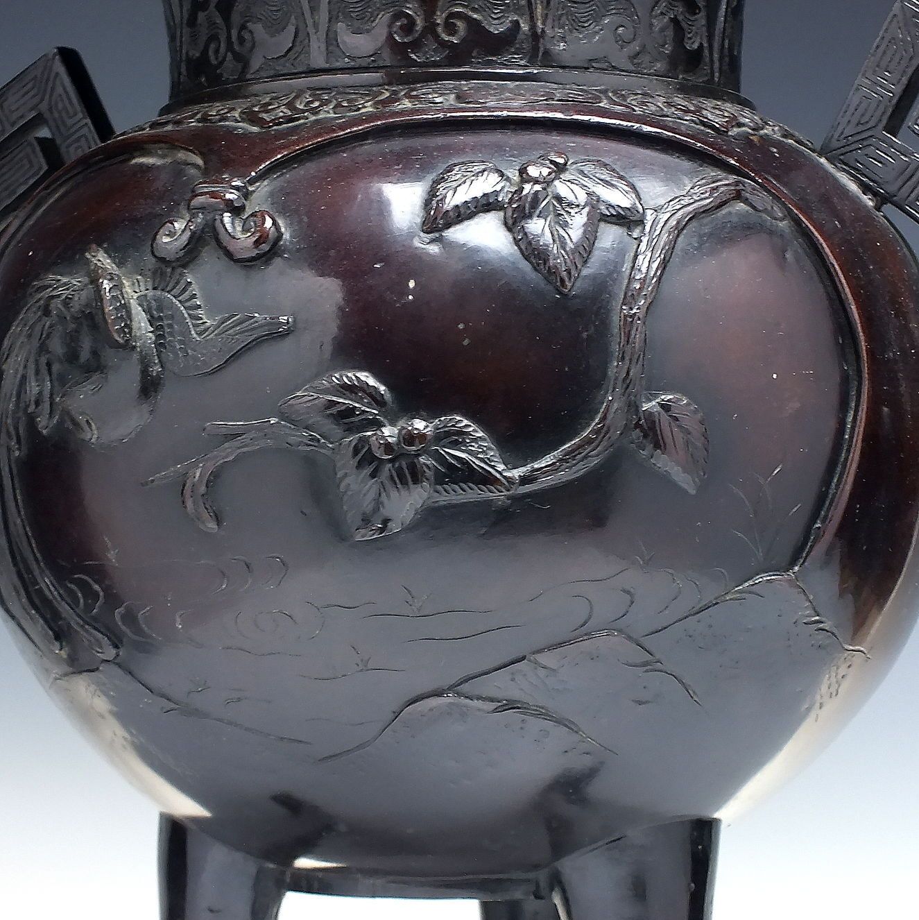 Large Antique Decorative Vase, Japanese, Bronze, Meiji Period C1900 photo Home Decor