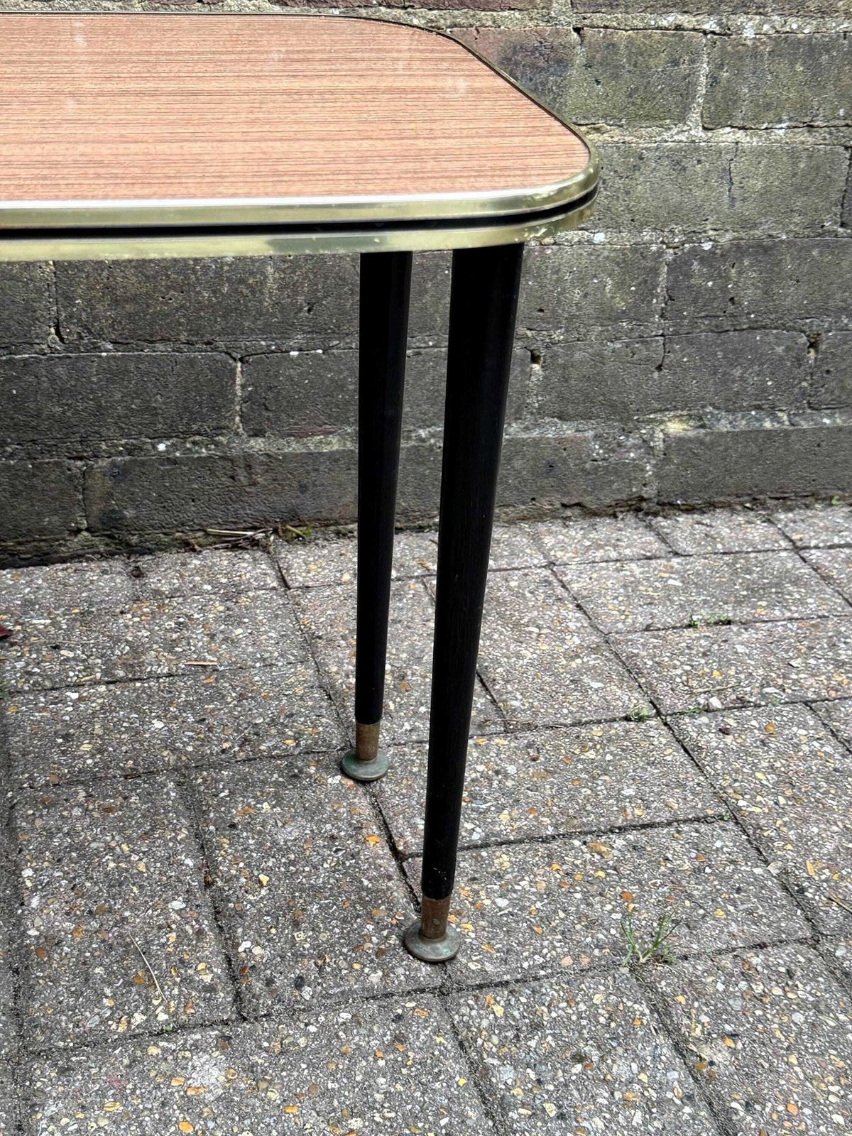 Vintage 1950s Formica & Metal Side Table – Mid Century Atomic Style Retro Coffee Or Side Table, Retro Occasional Table, Atomic Legs photo buy