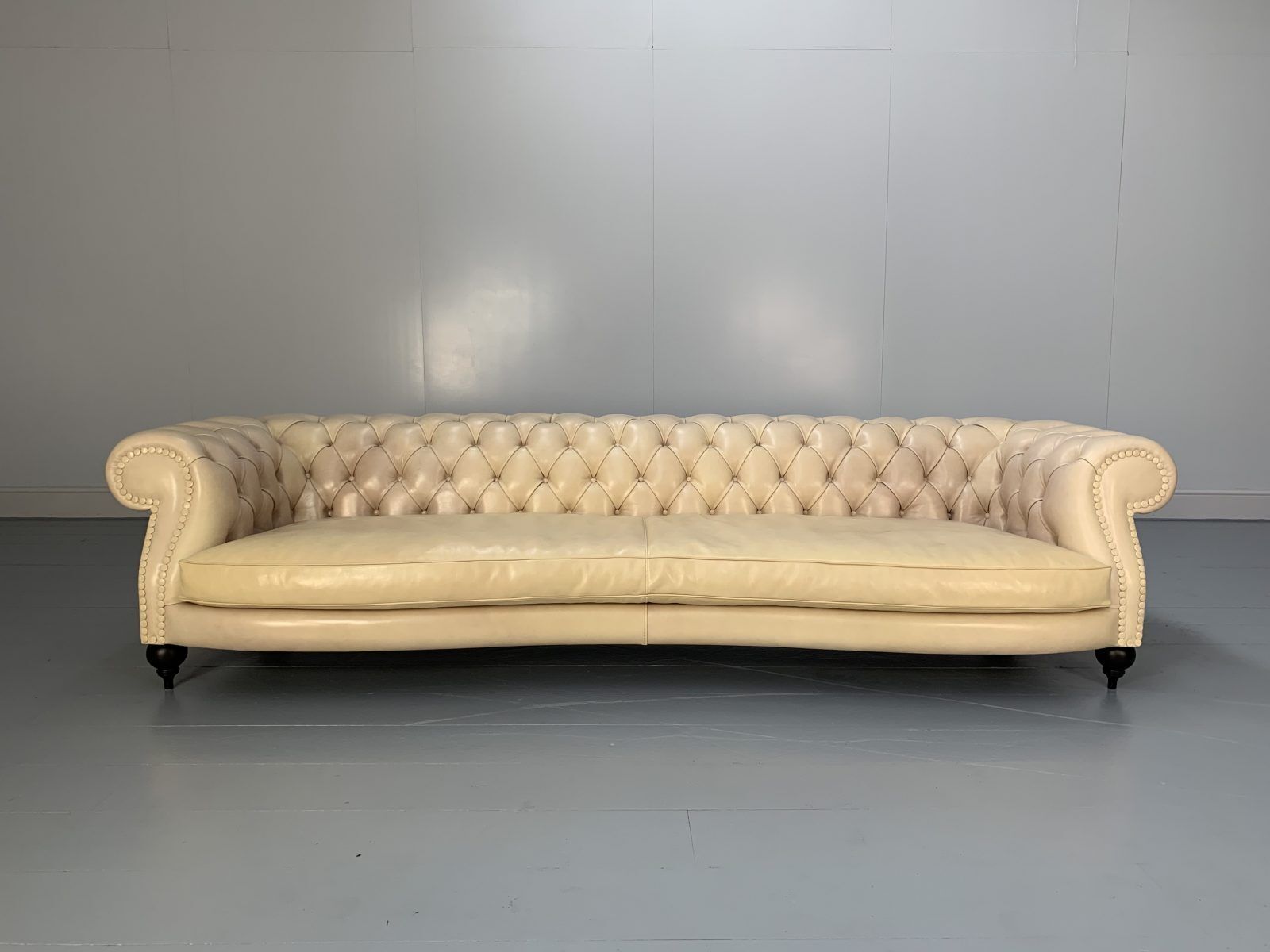 Baxter Of Italy “Diana Chester” 4 Seat Sofa – In Cream “Tuscany” Leather photo for sale