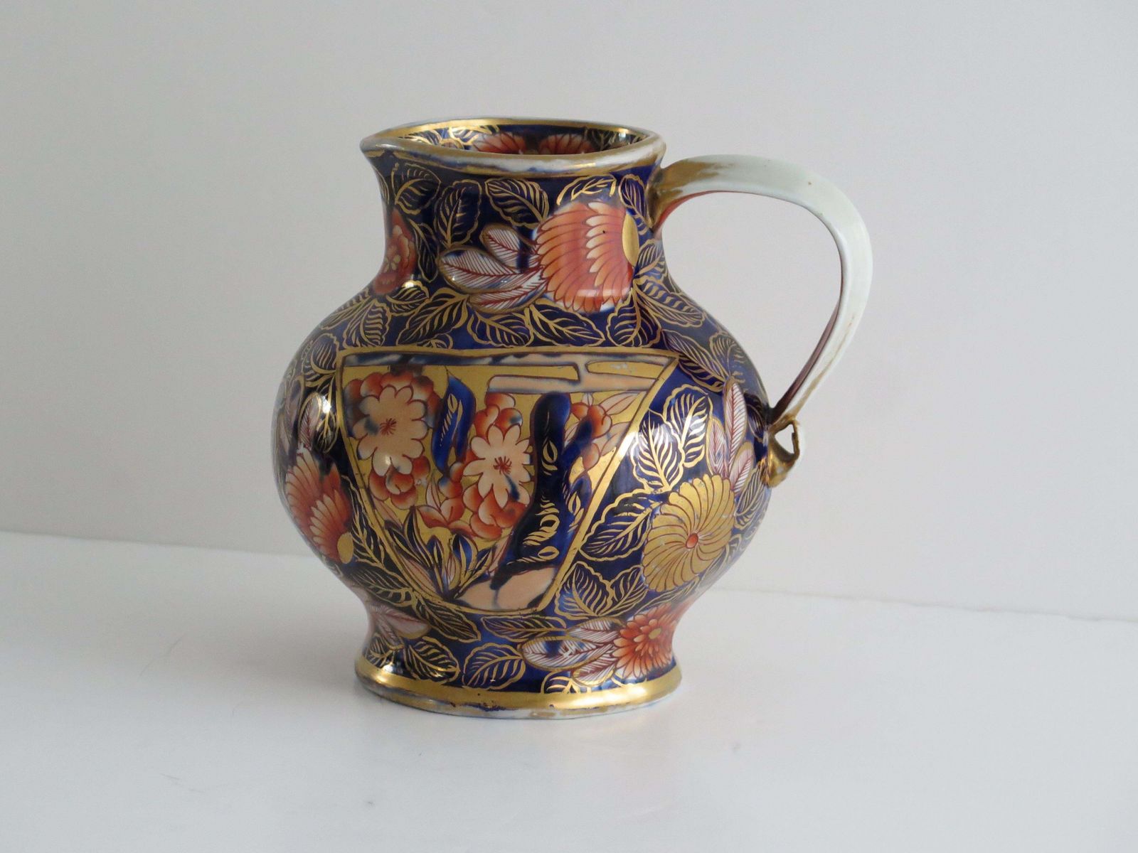 Georgian Masons Ironstone Jug Or Pitcher In School House Ptn Rare Shape, Ca 1815 photo furniture