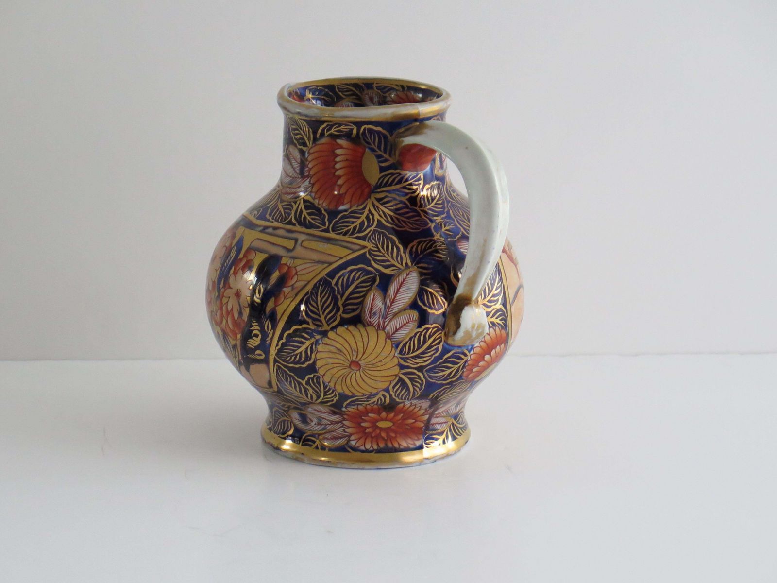 Georgian Masons Ironstone Jug Or Pitcher In School House Ptn Rare Shape, Ca 1815 photo buy