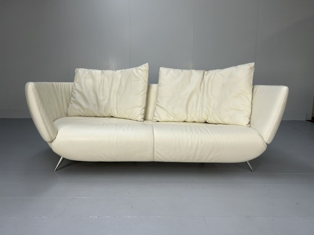 De Sede “Ds 102 Shell” 3 Seat Sofa – In Pale Leather photo vinterior