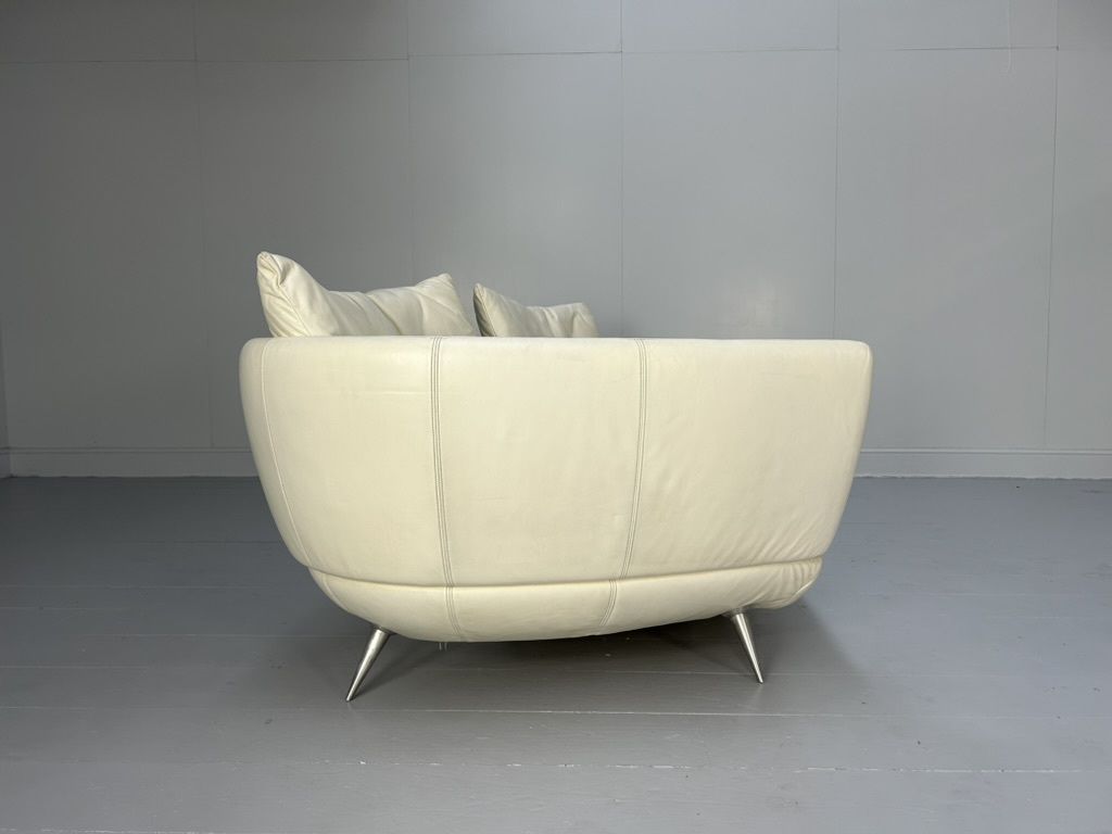 De Sede “Ds 102 Shell” 3 Seat Sofa – In Pale Leather photo vintage