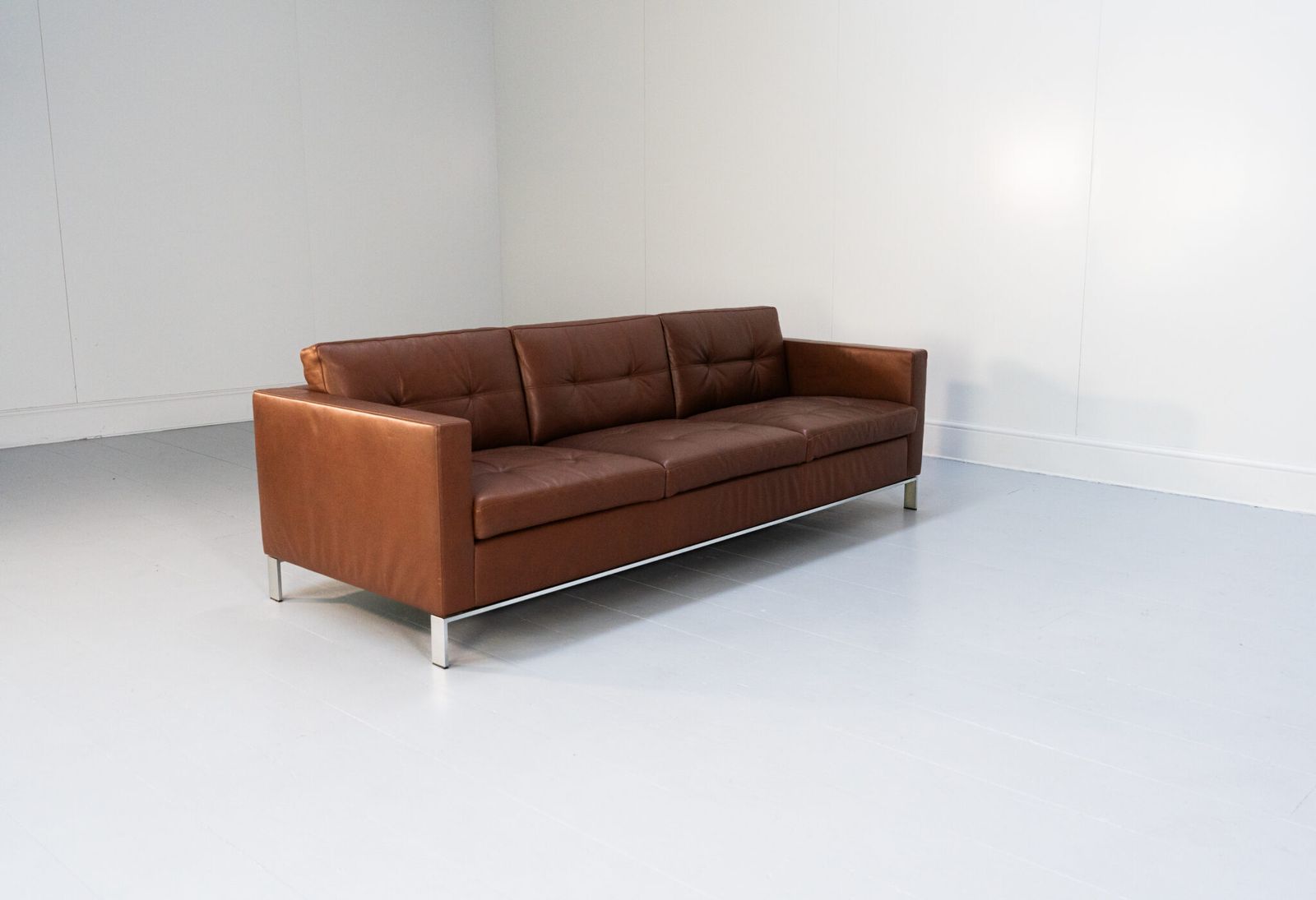 Walter Knoll “Foster 502.30” 3 Seat Sofa – In Dark Brown Leather photo Furniture