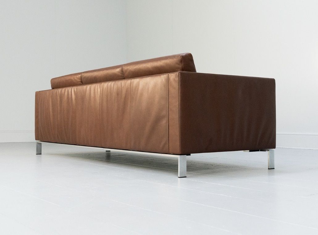 Walter Knoll “Foster 502.30” 3 Seat Sofa – In Dark Brown Leather photo 6900.0