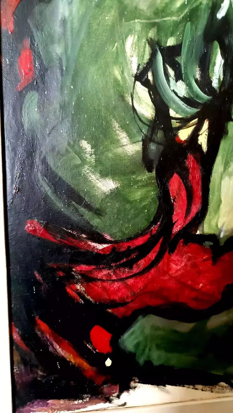 Oil Painting On Canvas Abstract Figure 70s photo vintage