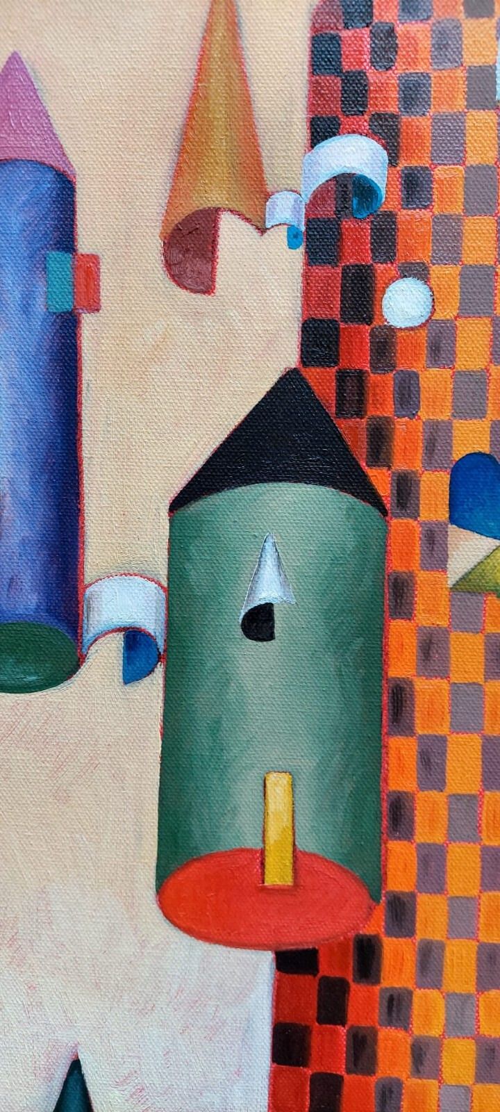 Franco Balleri 2008 Abstract Painting Oil On Canvas photo vintage