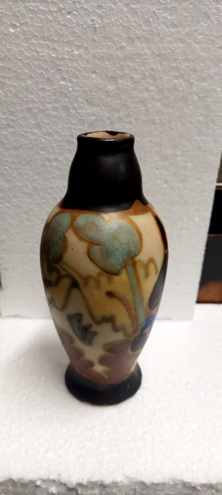 Ceramic Vase Montoise Bergen, Antoine Dubois, Belgium, Art Deco 1920 1930 photo for sale