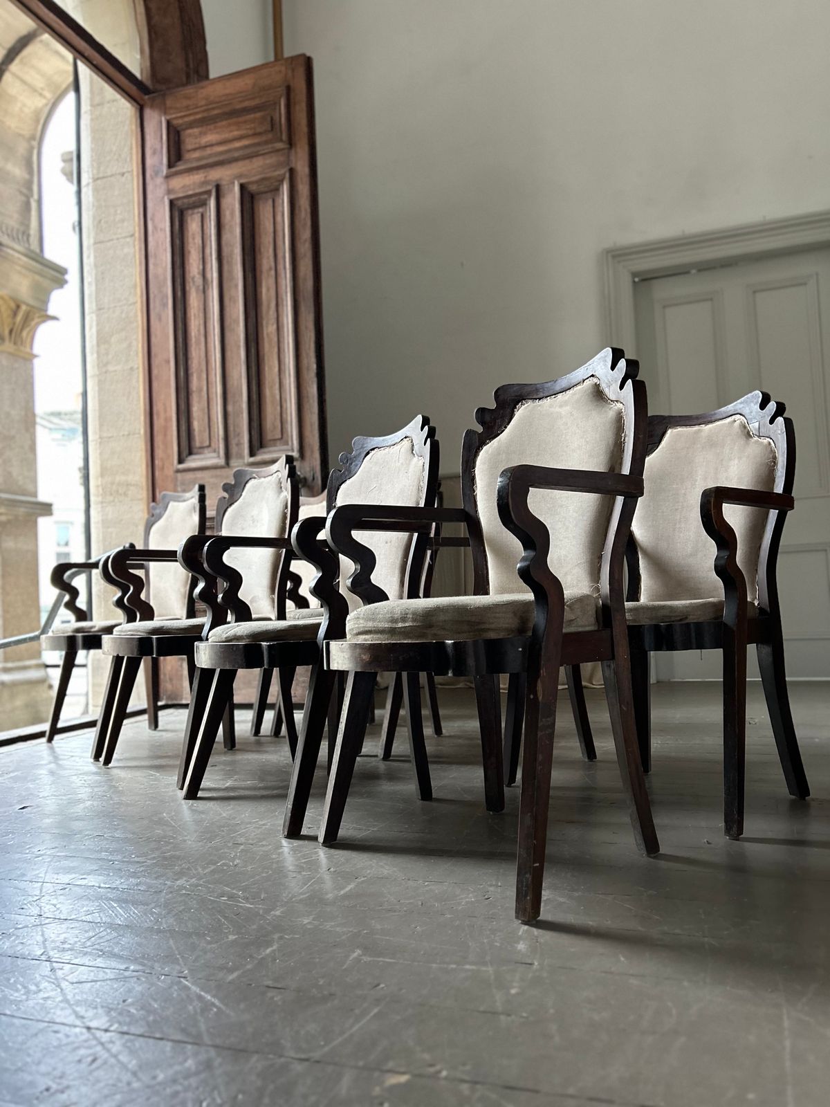 8 X Bombay Baroque Sgabello Chairs In The Manner Of Lutyens