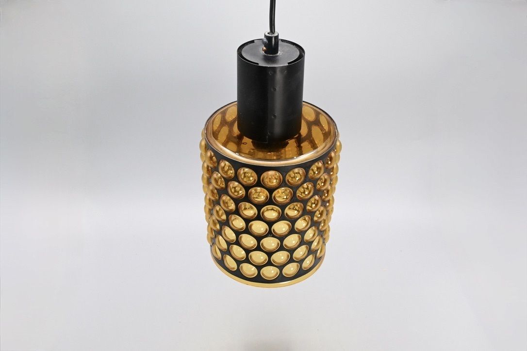 photo furniture Large  Metal Caged Glass Pendant By Jan Salakari For Lival  Finland, 1960s