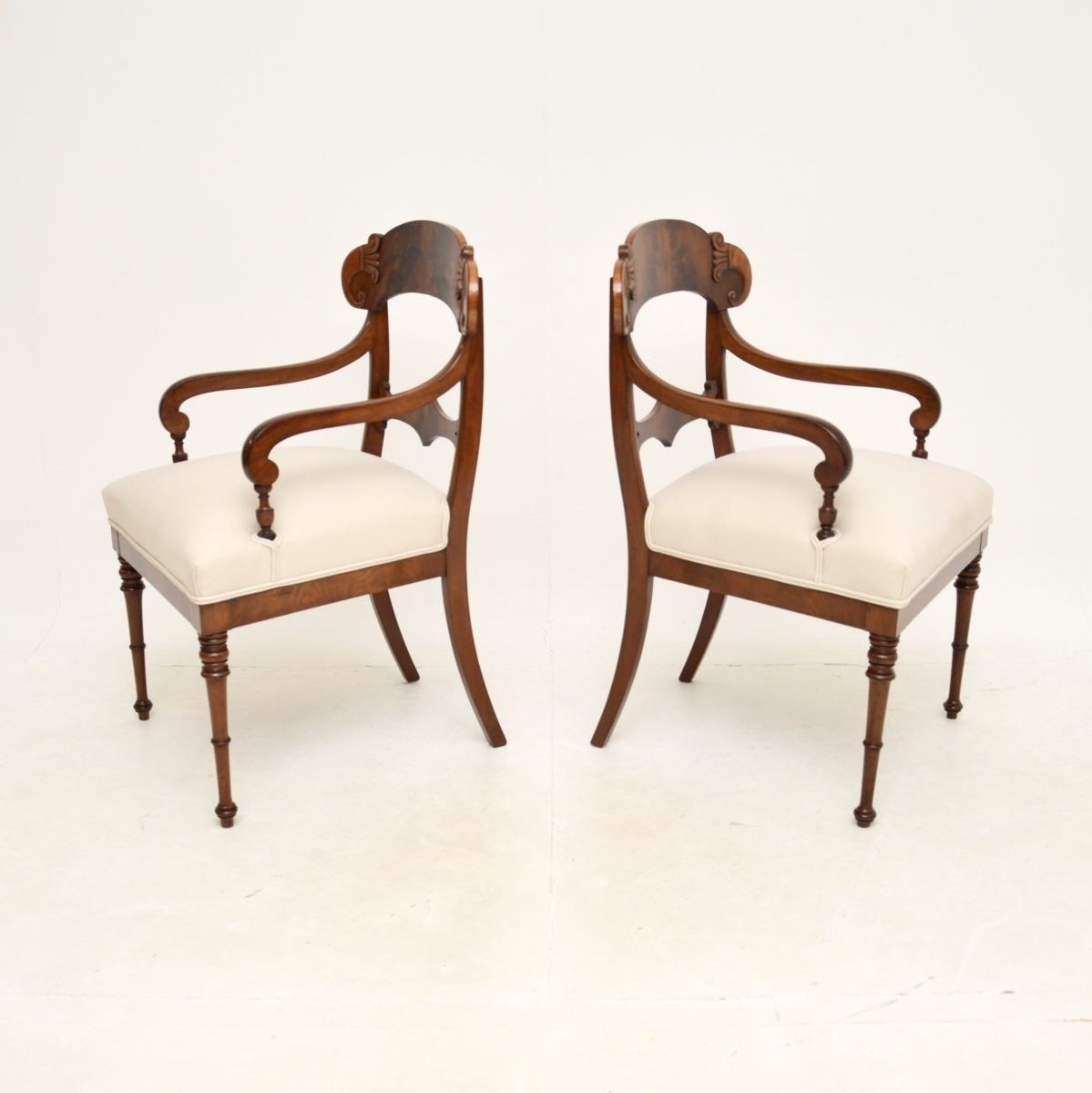 Pair Of Antique Swedish Mahogany Armchairs photo for sale