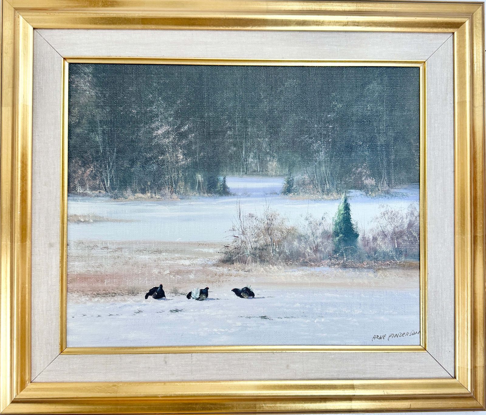 Stillness In White. Vintage Swedish Oil Painting.