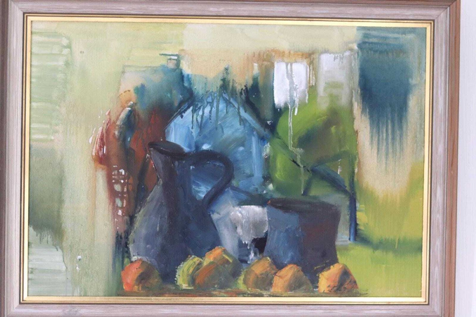 photo for sale Original Swedish Oil On Canvas – “Vibrant Still Life” – Framed  74 × 54 Cm (29.1" × 21.3")