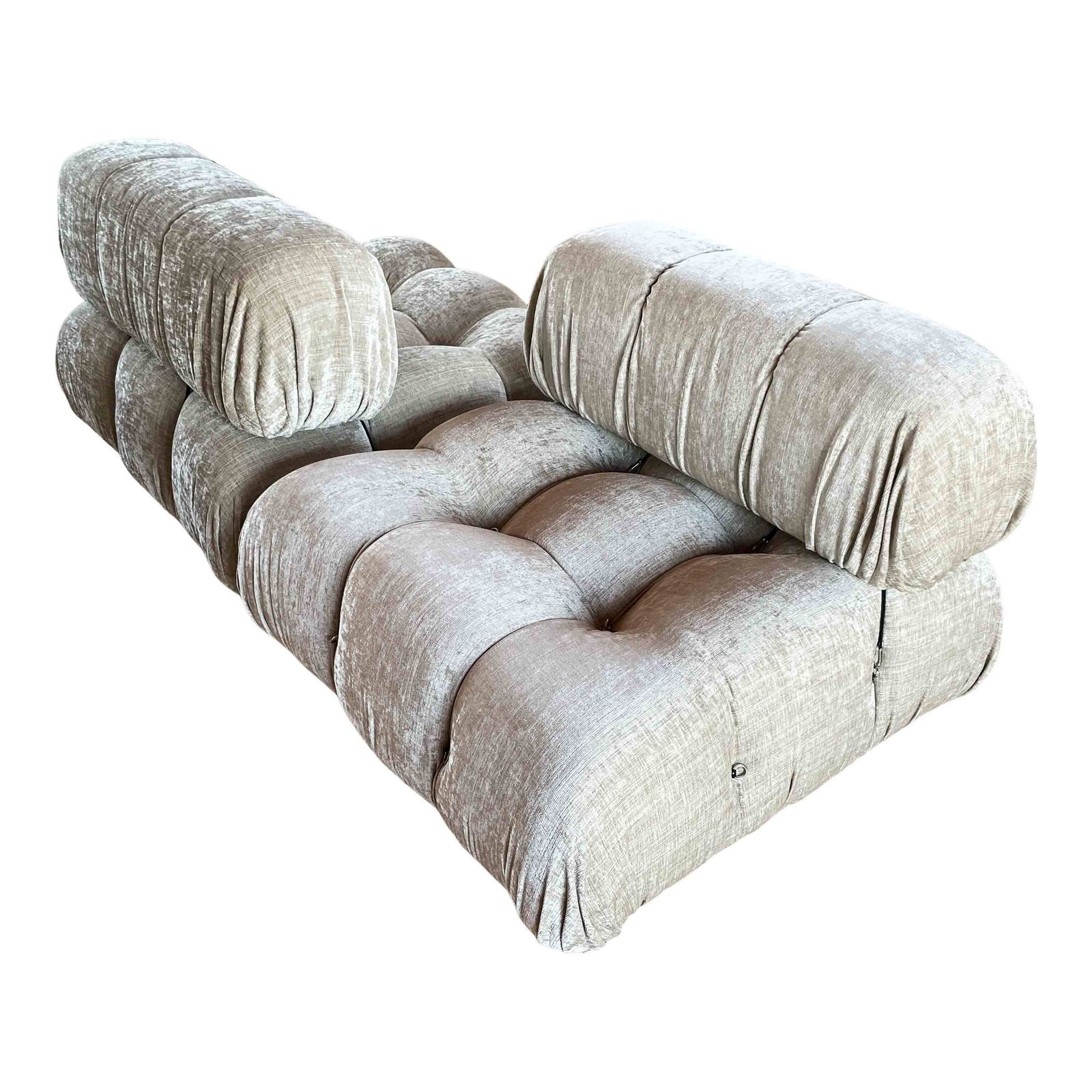 Mario Bellini Camaleonda Sofa For B&B Italia In Off White Velvet, 1970s, Set Of Two Modules photo furniture