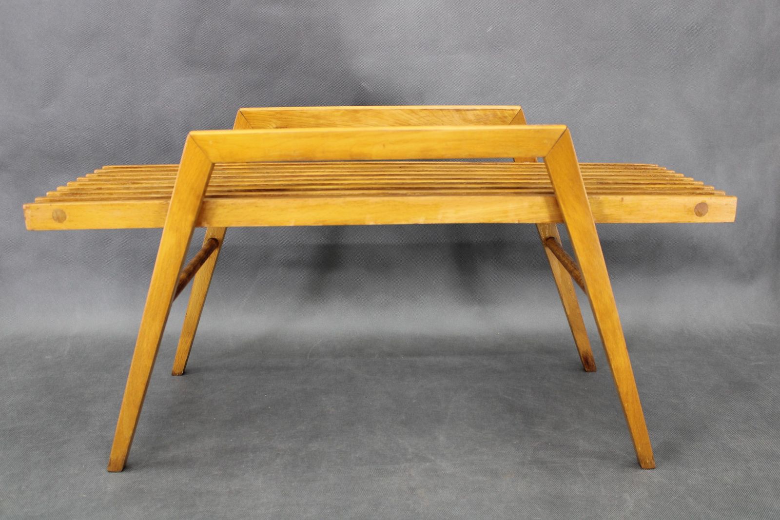 1960s Uluv Solid Beech Flower Stand, Czechoslovakia photo furniture