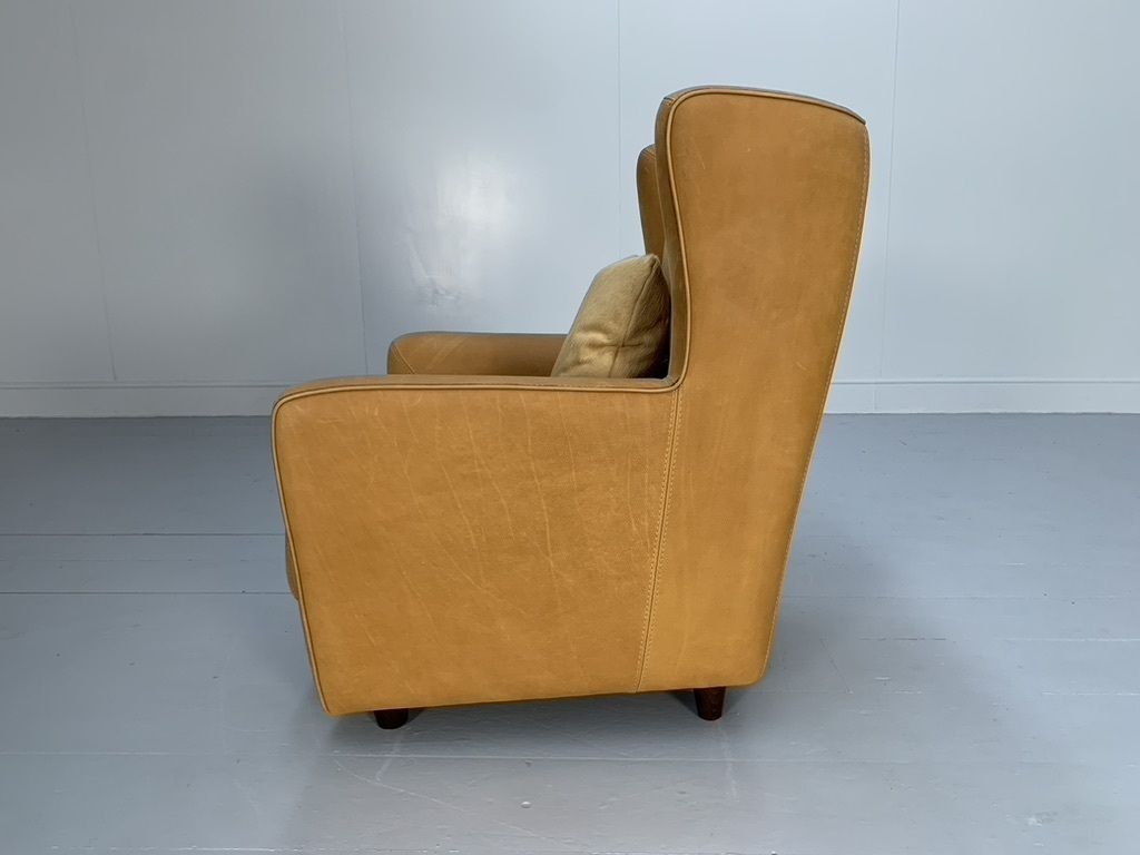 Baxter “Bergere” Armchair & Footstool – In Suede Leather photo vinterior