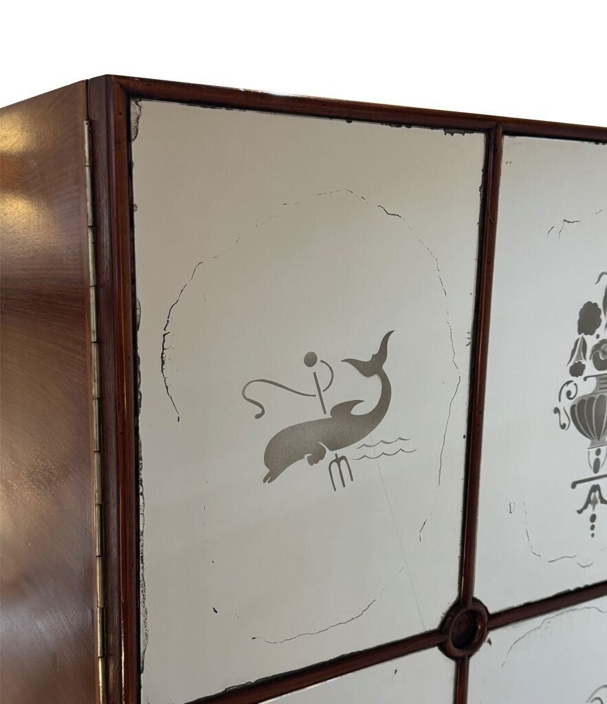 photo furniture An Italian 1940s Mirrored Maple Wood Bar Cabinet By Osvaldo Borsani