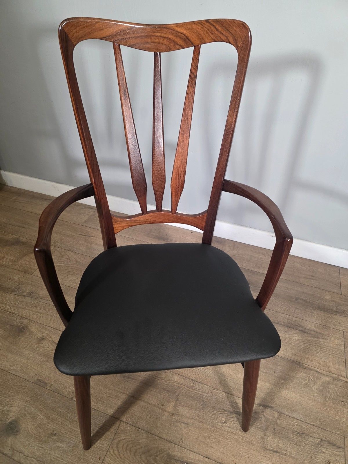 photo for sale Set Of 6 Danish Rosewood Mid Century 1960s Dining Chairs By Niels Koefoed