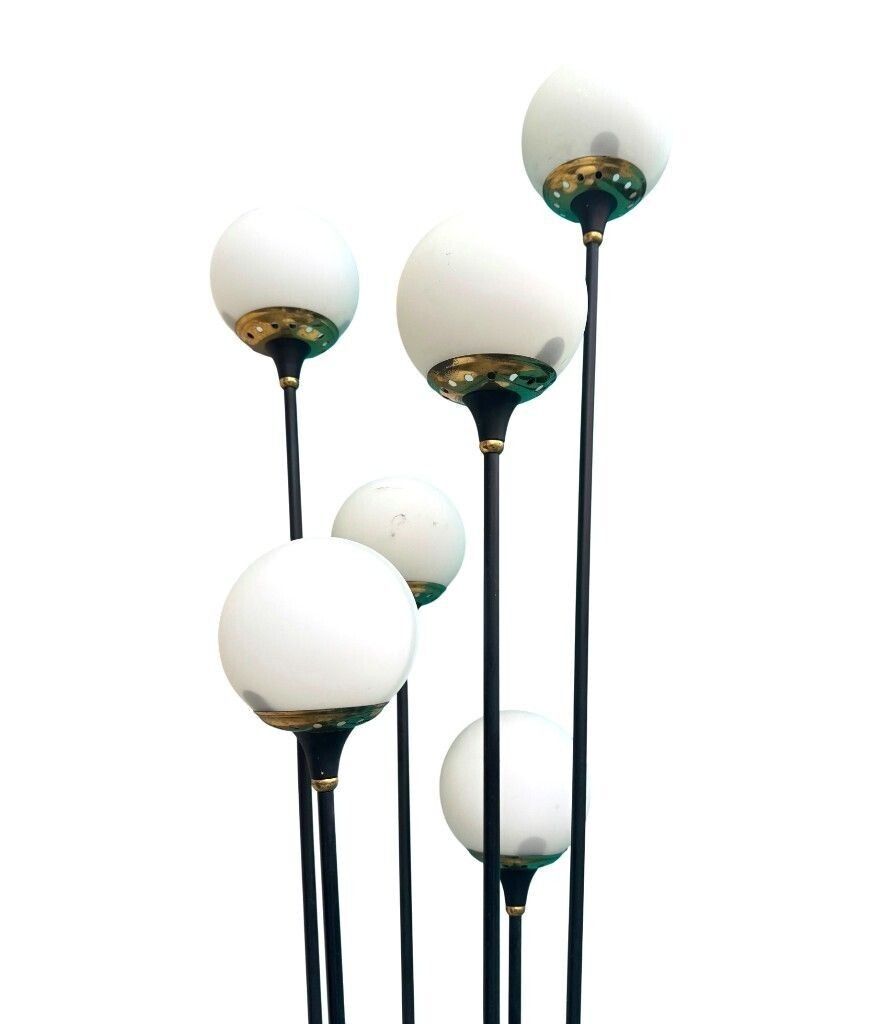 photo furniture An Orignal 1950s Stilnovo Black Lacquer And Brass Six Light Floor Lamp