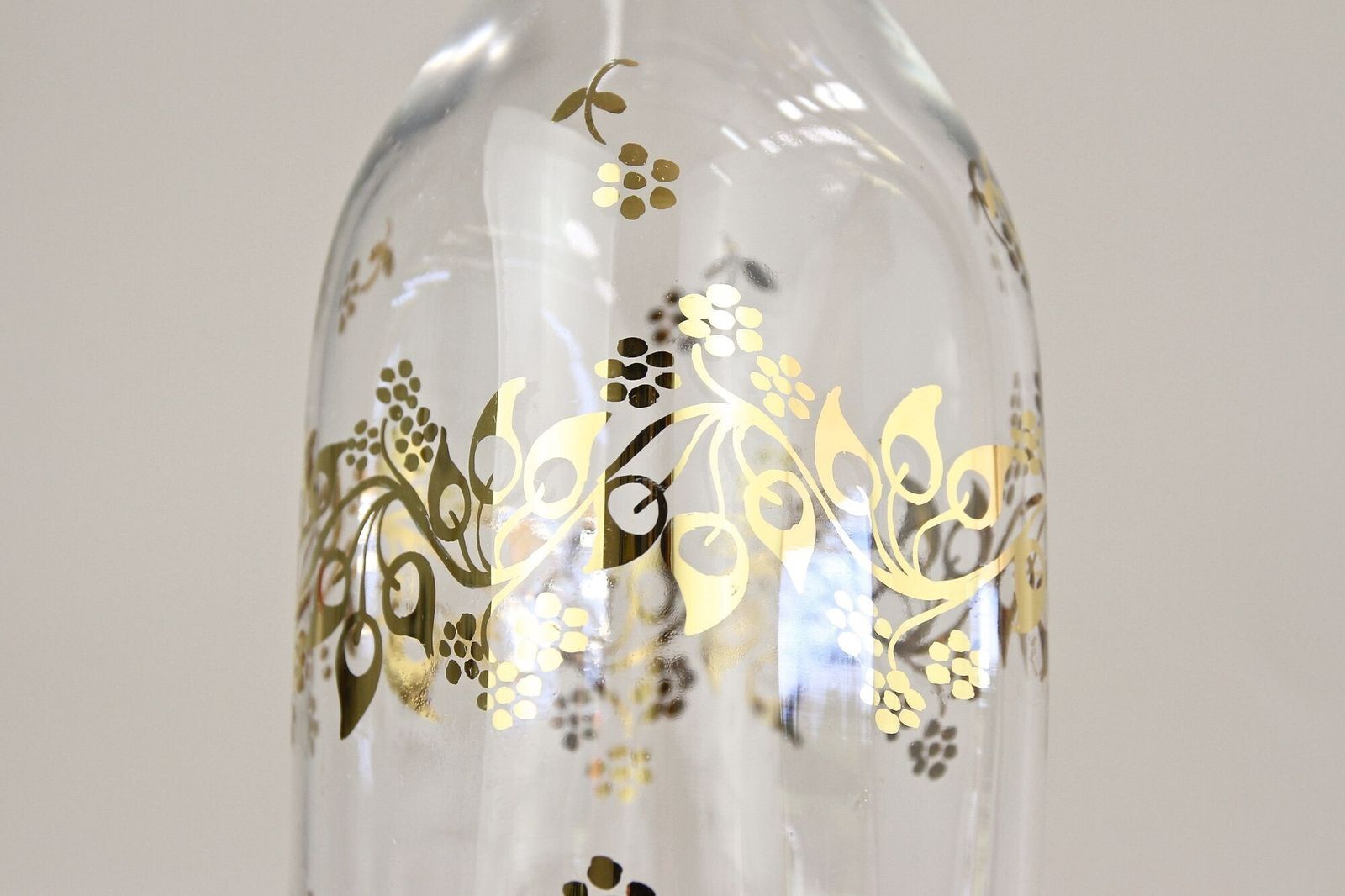 375.0 20th Century Glass Decanter/ Bottle With Golden Floral Patterns, At Ca. 1920 photo