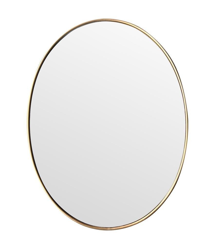 A Large Orignal Italian 1960s Oval Brass Framed Mirror