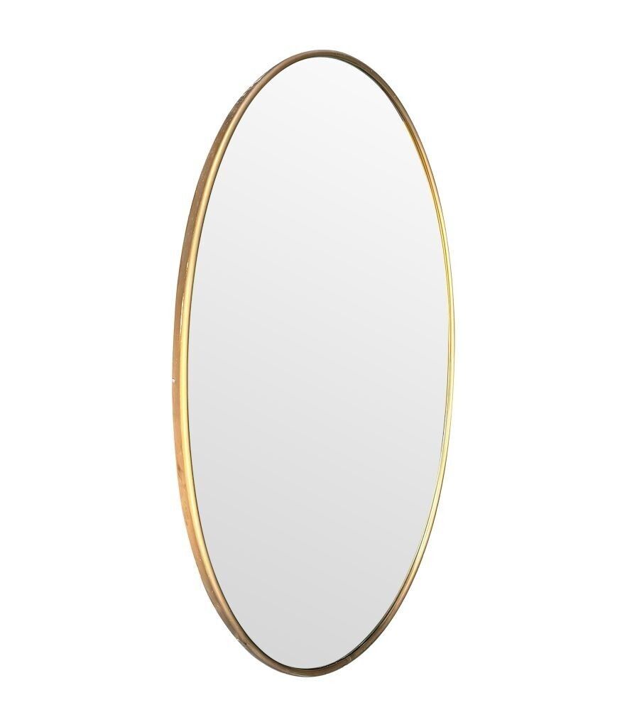 A Large Orignal Italian 1960s Oval Brass Framed Mirror photo Home Decor
