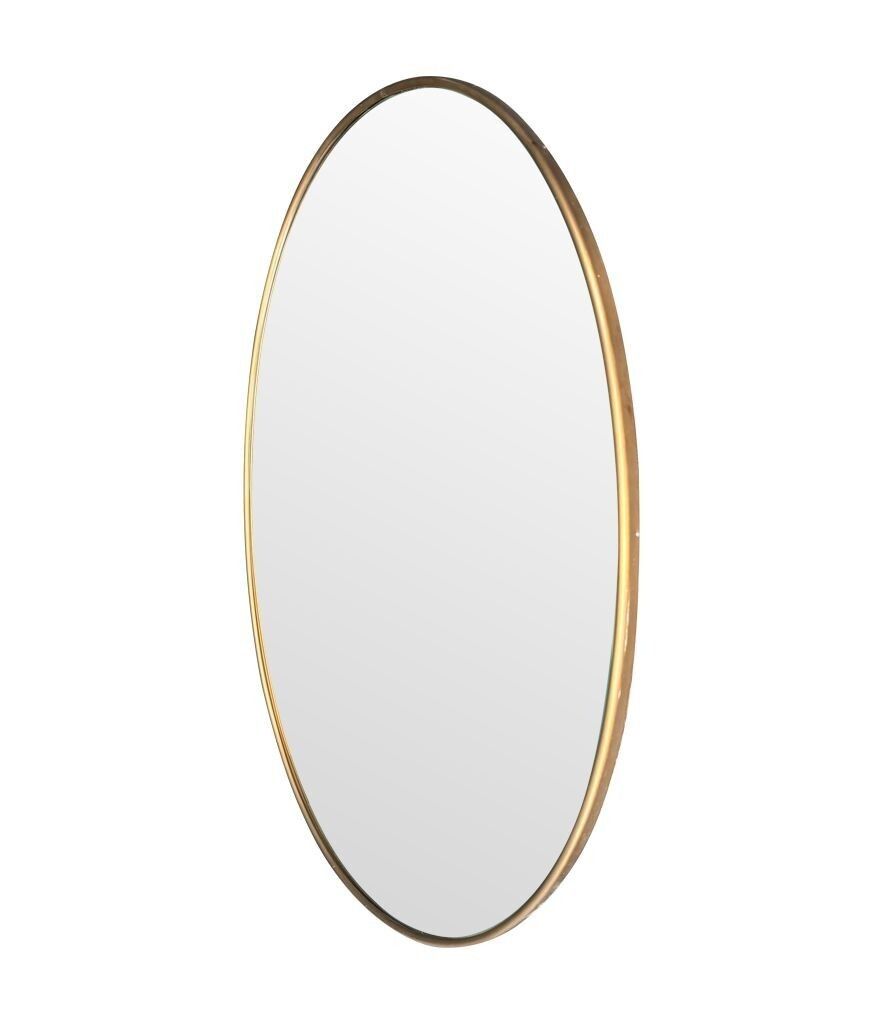 A Large Orignal Italian 1960s Oval Brass Framed Mirror photo buy