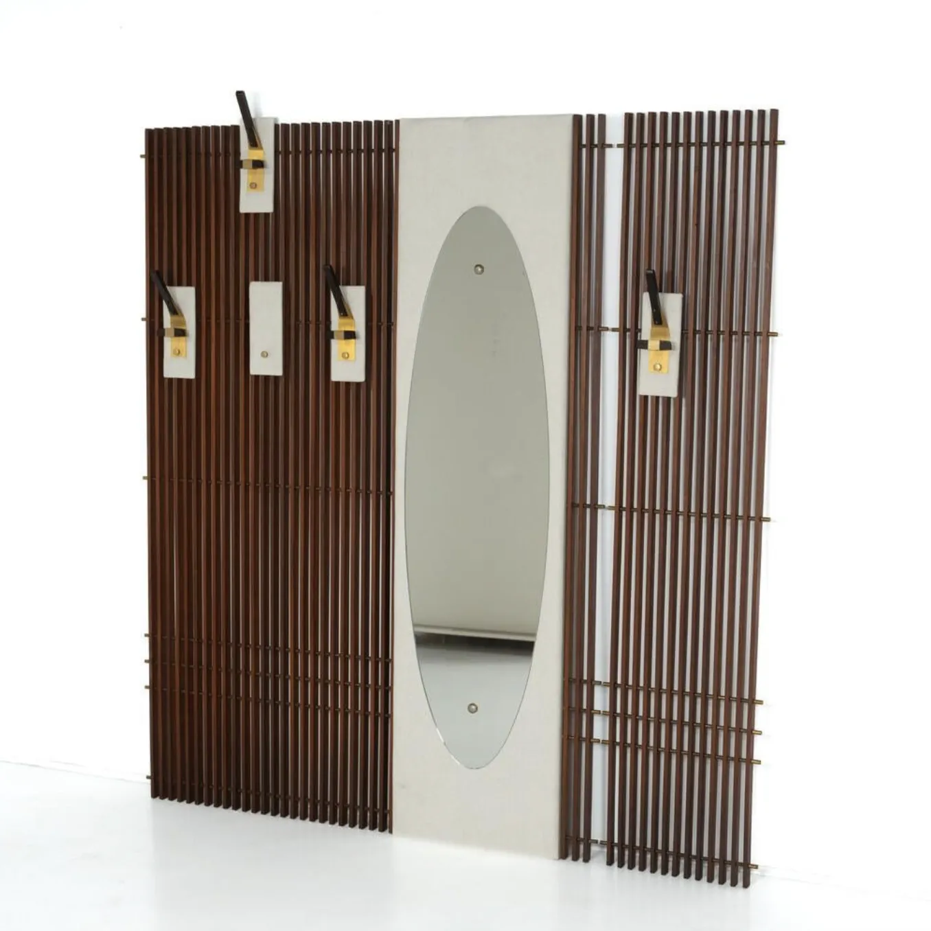 photo for sale Mid Century Coat Rack With Integrated Mirror, Italy, 1970s