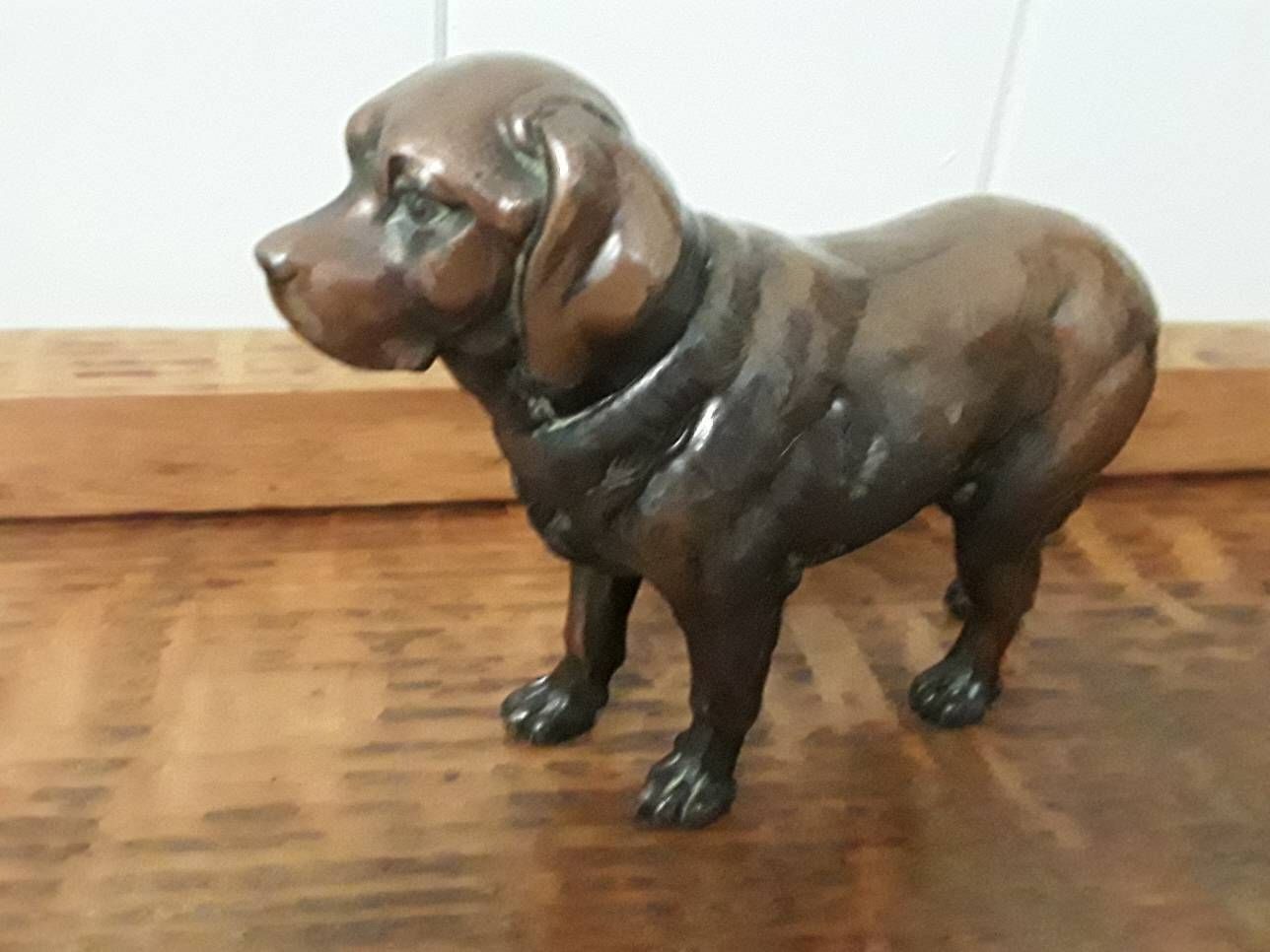 Dog Sculpture Clumber Spaniel Breed Metal Figurine Statue photo for sale