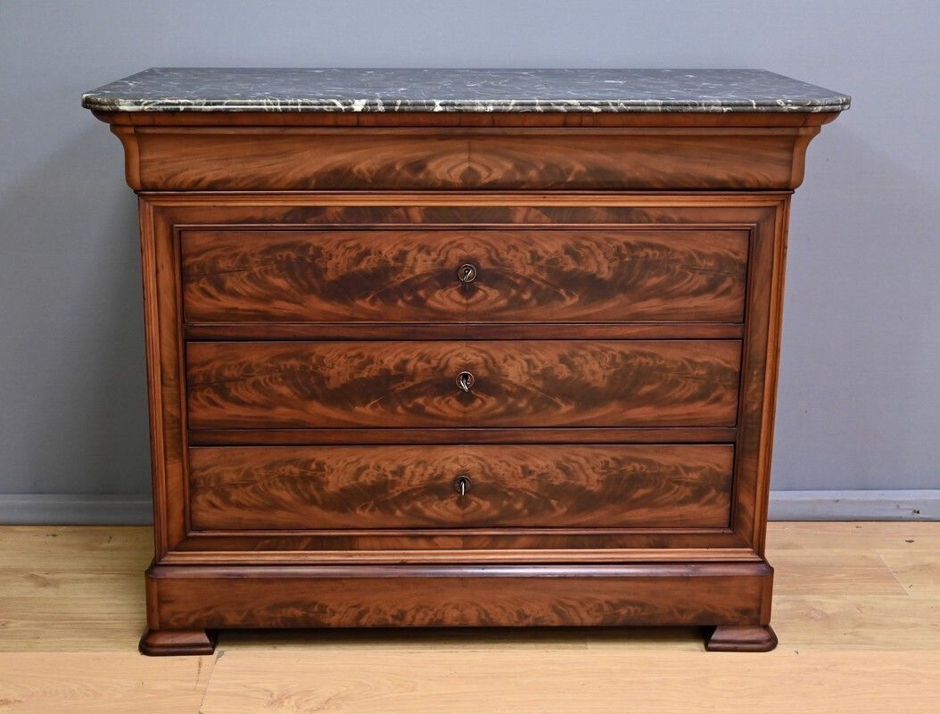 Mahogany Chest Of Drawers, Louis Philippe Style – Late 19th Century photo 1820.0