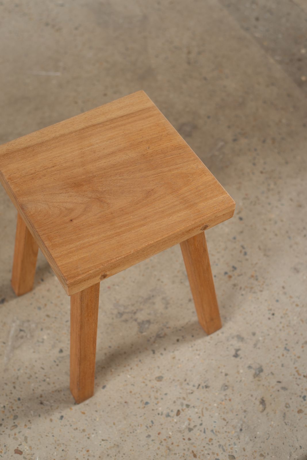 Square Topped Stick Leg Wood Stool/Side Table France, C1960 photo for sale
